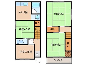 間取図 岸和田3丁目一戸建て貸家