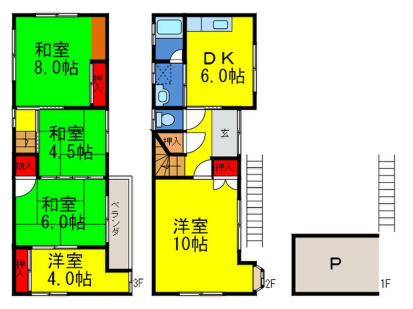 間取図 四條畷神社境内横戸建