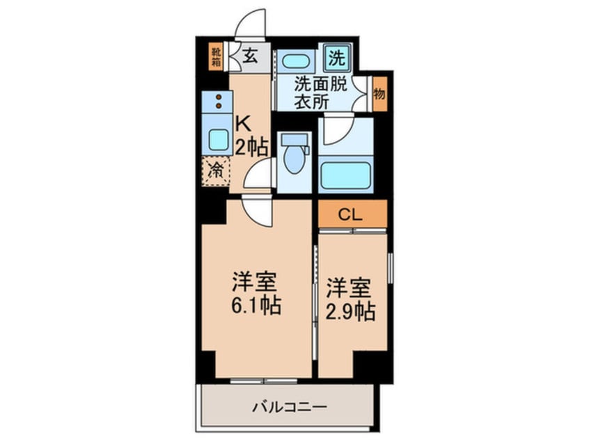 間取図 シーズンフラッツ靭本町