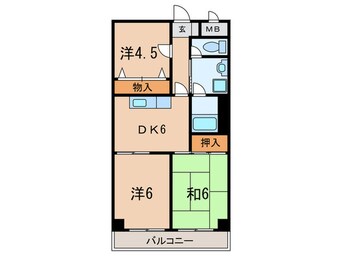 間取図 ｸﾞﾗﾝﾃﾞｨｱ・ﾐ・ｱﾓ-ﾚ鈴蘭台