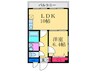 パレスサイド中立売 1LDKの間取り