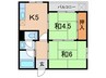 炭山ハイツ 2Kの間取り