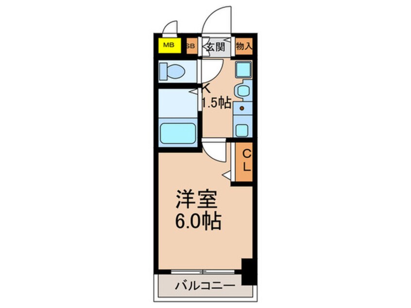 間取図 エスリード新梅田（704）