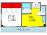 ヴェルタ千里山 1DKの間取り