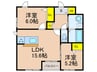 ＤＯＵＢＬＥ　ＴＲＥＥ　南楠葉 2LDKの間取り