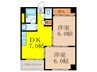 新大阪川島マンション 2DKの間取り