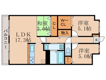 間取図 アメニティ南草津(602)