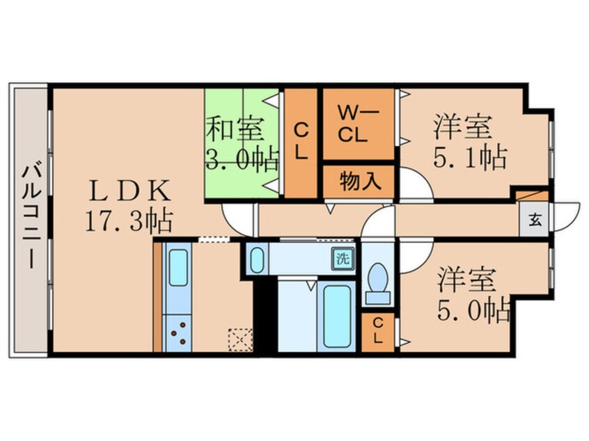 間取図 アメニティ南草津(602)