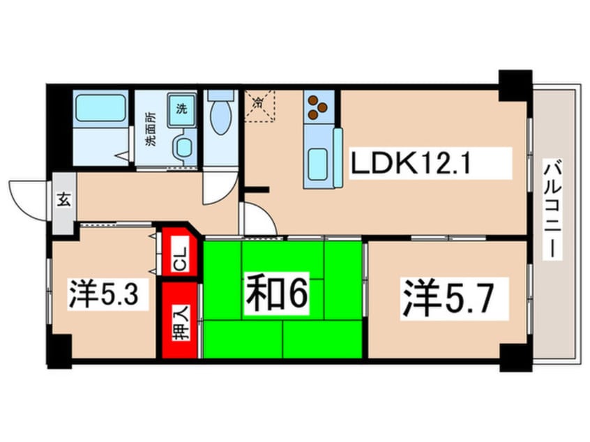 間取図 ヴェルデュ－ル石切