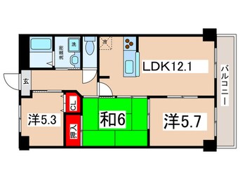 間取図 ヴェルデュ－ル石切