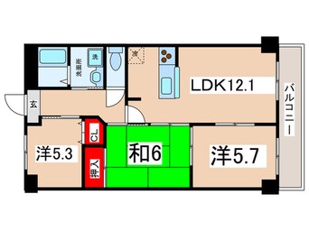 間取図 ヴェルデュ－ル石切