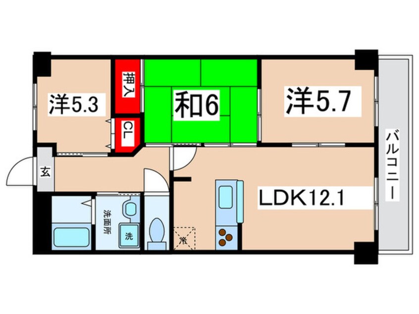 間取図 ヴェルデュ－ル石切