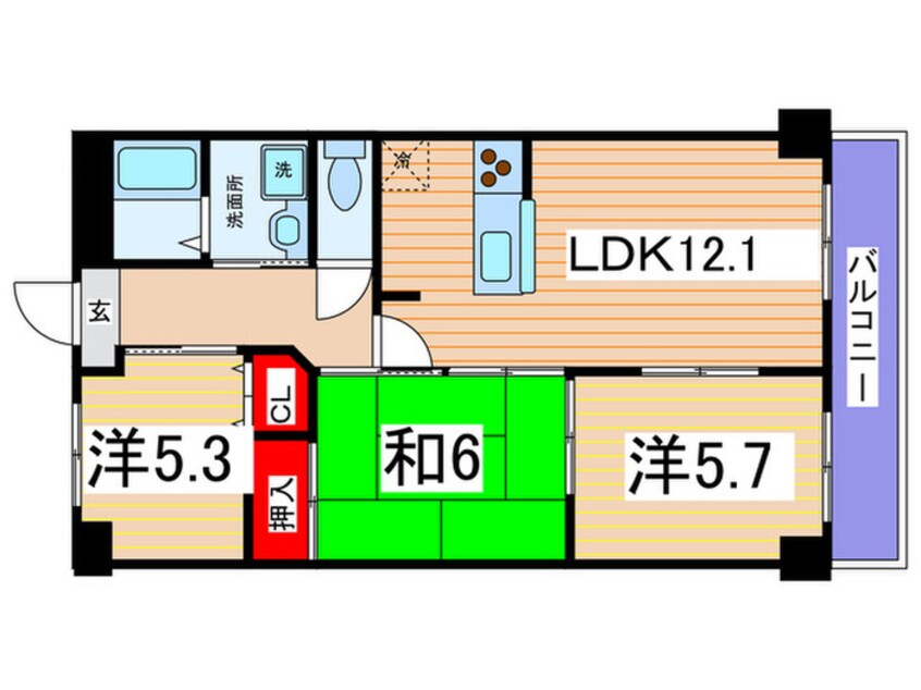 間取図 ヴェルデュ－ル石切