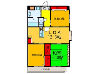 間取図 ヴェルデュ－ル石切