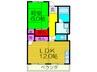 山口マンション 1LDKの間取り
