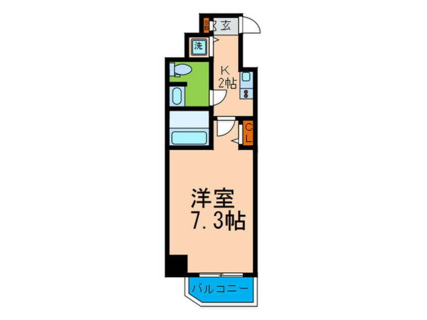 間取図 プレサンス梅田東ベータ(1401)