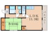 トーシンハイツ桃山 1LDKの間取り