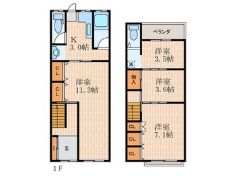 間取図 梅ヶ香町2丁目貸家