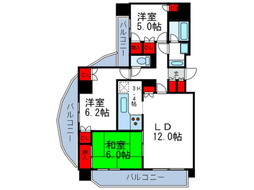 間取図 ｸﾞﾚｲｽﾌｫ-ﾄ桃山台(303)