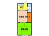 金沢マンション 2Kの間取り
