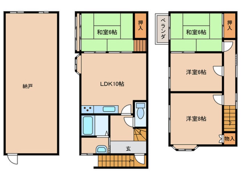 間取図 草津1丁目貸家