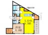 ベルフール吹田 1LDKの間取り