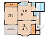レジデンシア甲子園 2DKの間取り