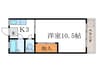 マンション古都 1Kの間取り