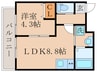 クオーレⅡ納所 1LDKの間取り
