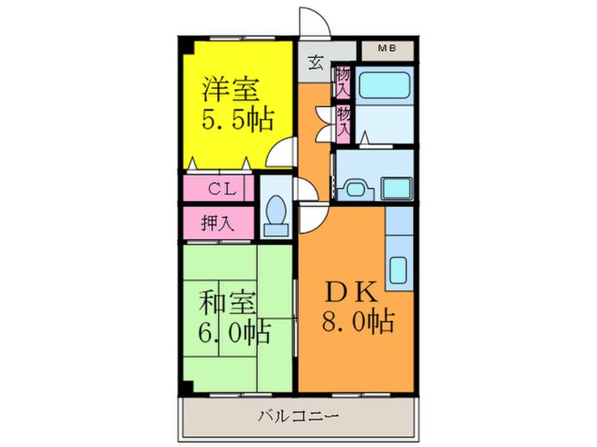 間取図 サンライズリバー濱口