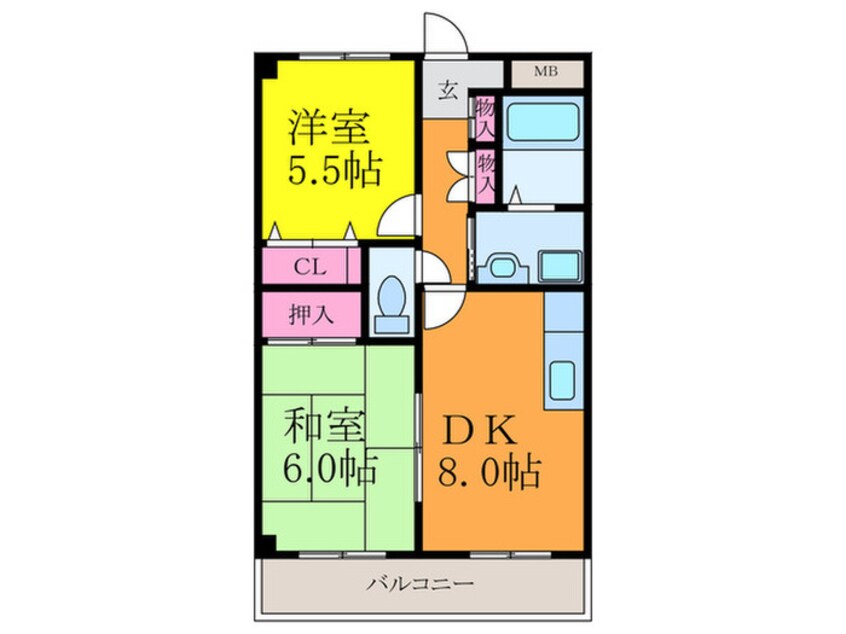 間取図 サンライズリバー濱口