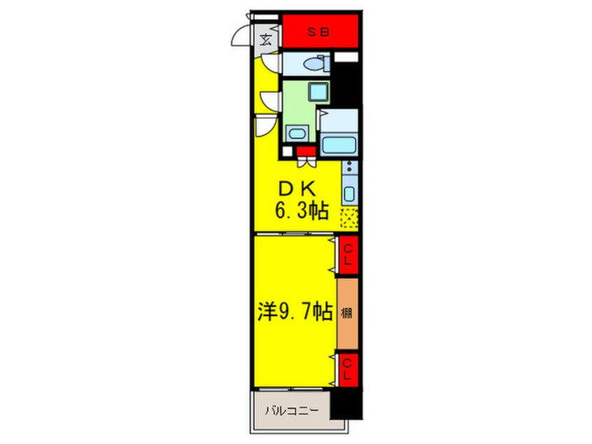 間取図 プレサンス堺筋本町駅前