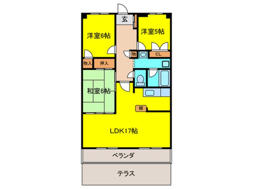 間取図 AXISフロ－ラハイツ泉佐野Ⅰ