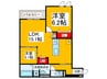 仮）CASA　MUKAINO 2LDKの間取り