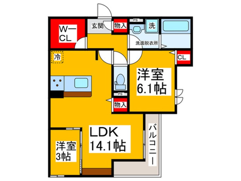 間取図 仮）CASA　MUKAINO