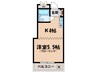 クリエートコート箕面 1Kの間取り