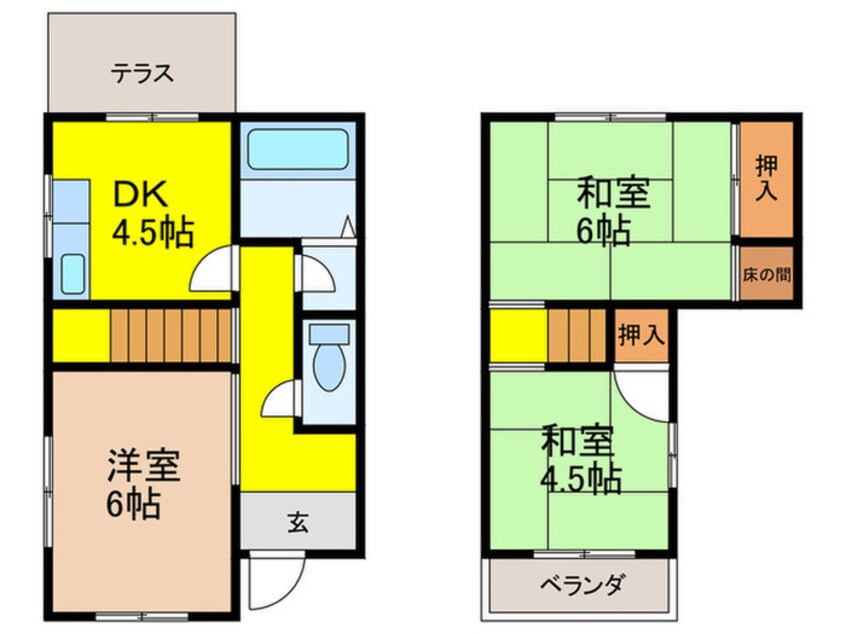 間取図 猪名川 万善貸家