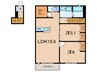 仮)Aparutoman岡本 2LDKの間取り