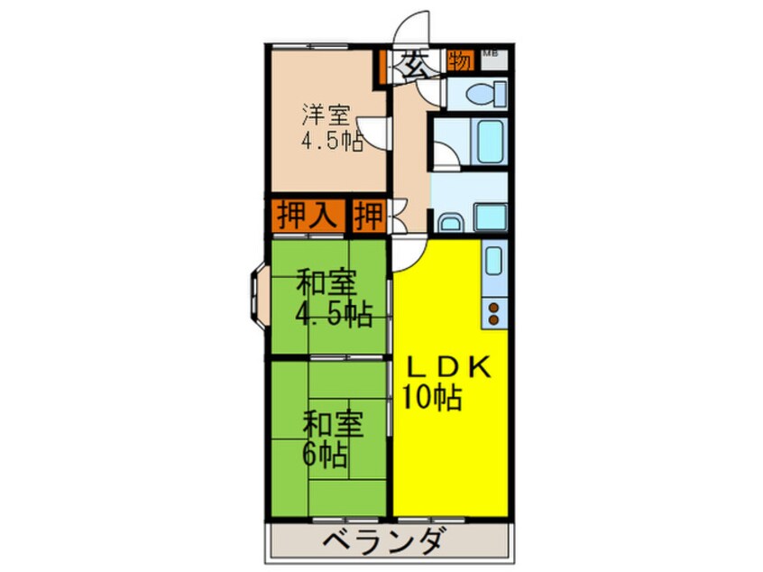 間取図 ビスタ萩原台２号棟