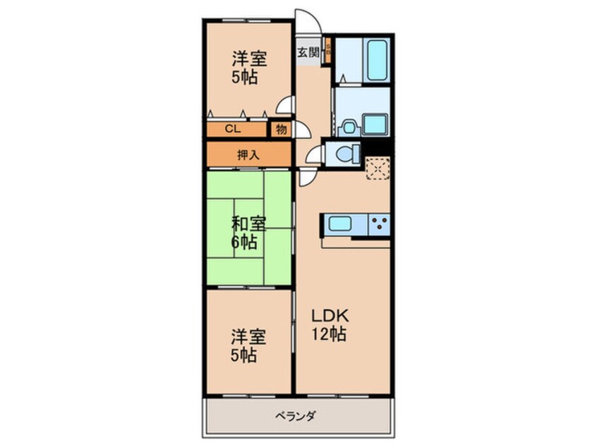 間取図 シュ－ベリアヒラノ