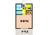 シャルマンリバー 1Kの間取り
