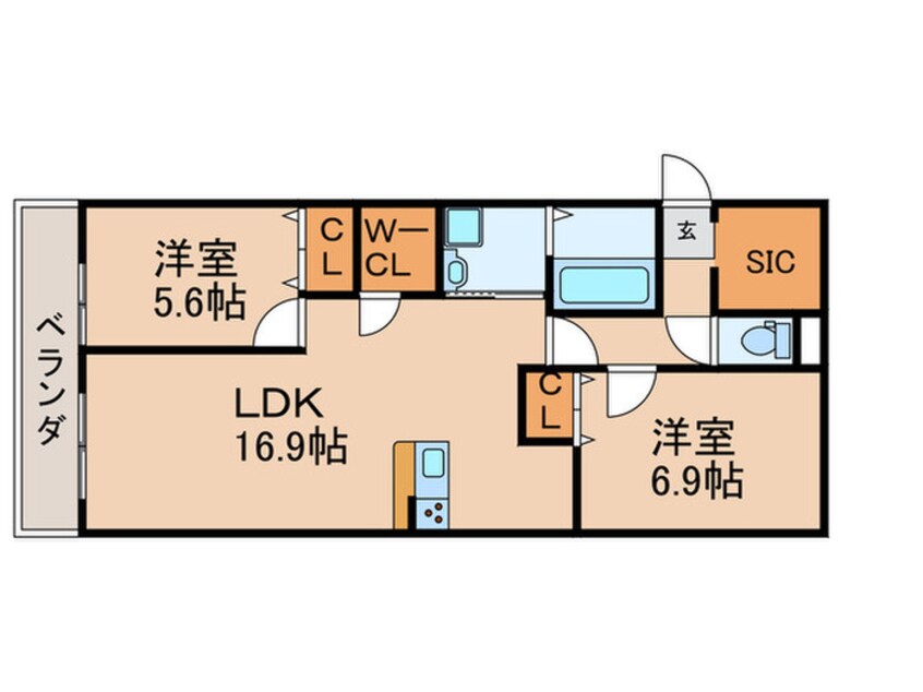 間取図 レインボー帝塚山