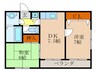 DAKOTA　HOUSE 2DKの間取り