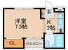 メゾン１７ 1Kの間取り