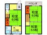 女郎花マンション 3Kの間取り