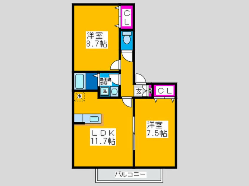 間取図 リ－スランド泉ヶ丘