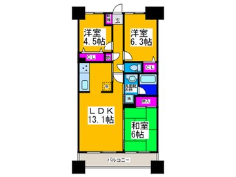 間取図 ｼｬﾙﾏﾝﾌｼﾞ泉北深井駅前(405)