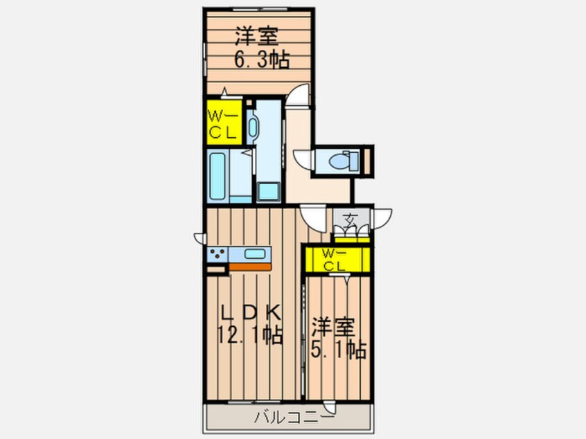 間取図 Crea南楠葉