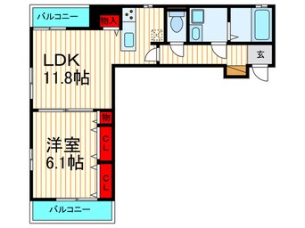 間取図 ロン・ボヌール弁天池公園Ⅰ