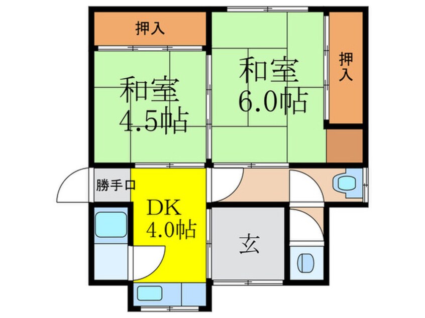 間取図 大冠町1丁目貸家